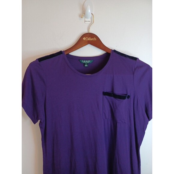 Ralph Lauren Pullover Knit Top Womens XL Purple Shortsleeve Scoop Neck - Picture 4 of 9